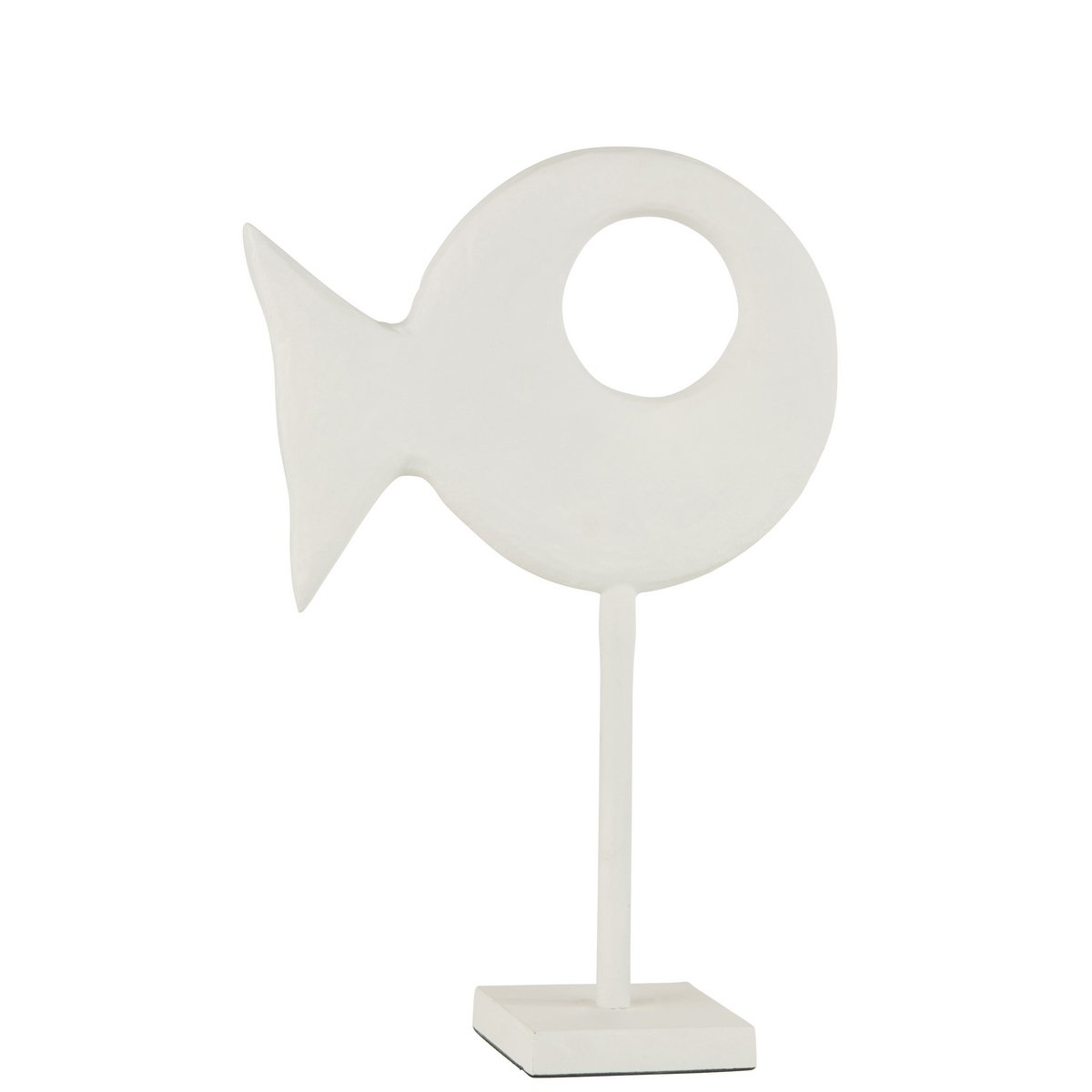 J-Line Figuur Vis Op Voet Aluminium Wit Large