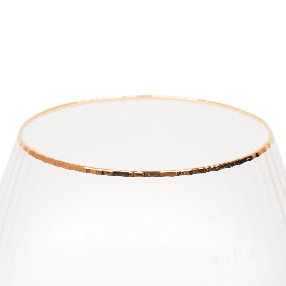 HV Wijnglas - Set van 2 - Helder/Goud - 8,5x8,5x21cm