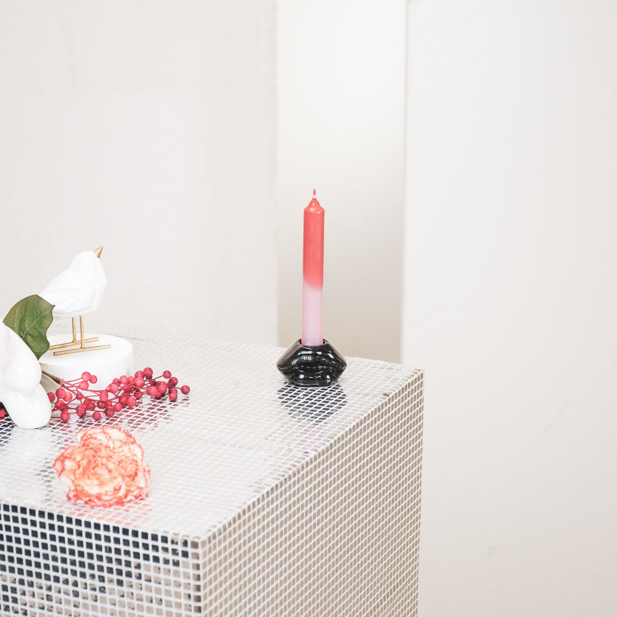 Housevitamin Lips Don't Lie Kandelaar - Zwart -7x5,5x4cm