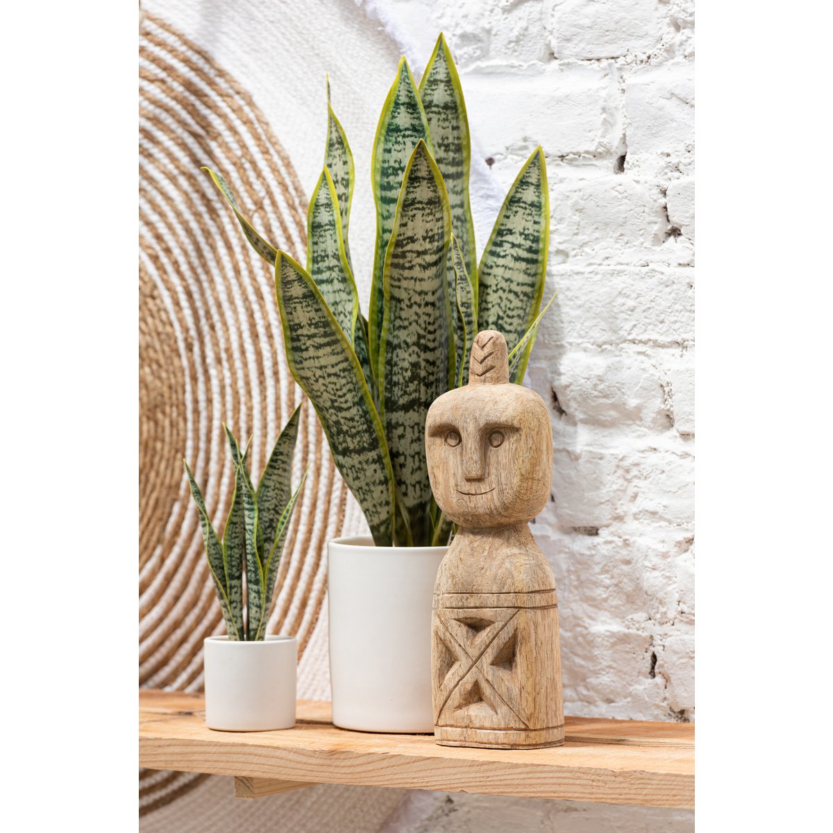 J-Line Set Van 2 Afrikaans Gerkefd Figuur Hout Naturel