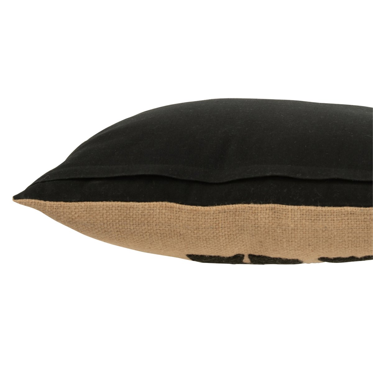 J-Line kussen Olifant - textiel - naturel/zwart - small