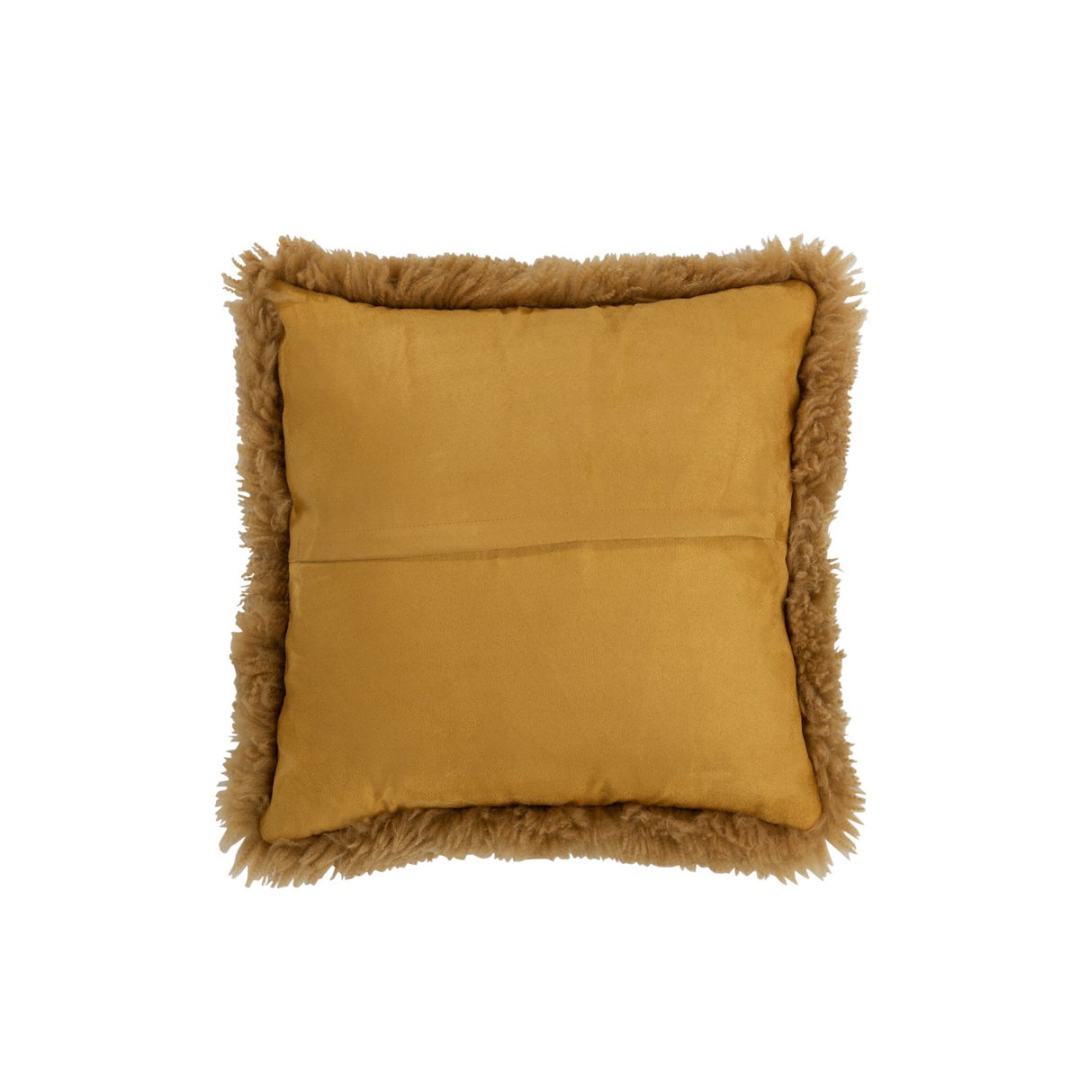 J-Line kussen Vierkant Schapenvel - polyester - oker