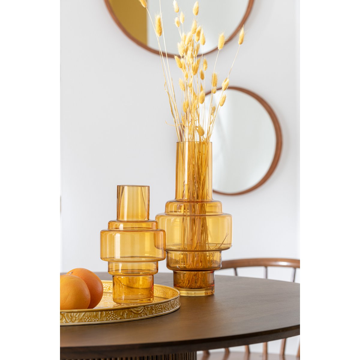 J-Line vaas Rino - glas - oker - large