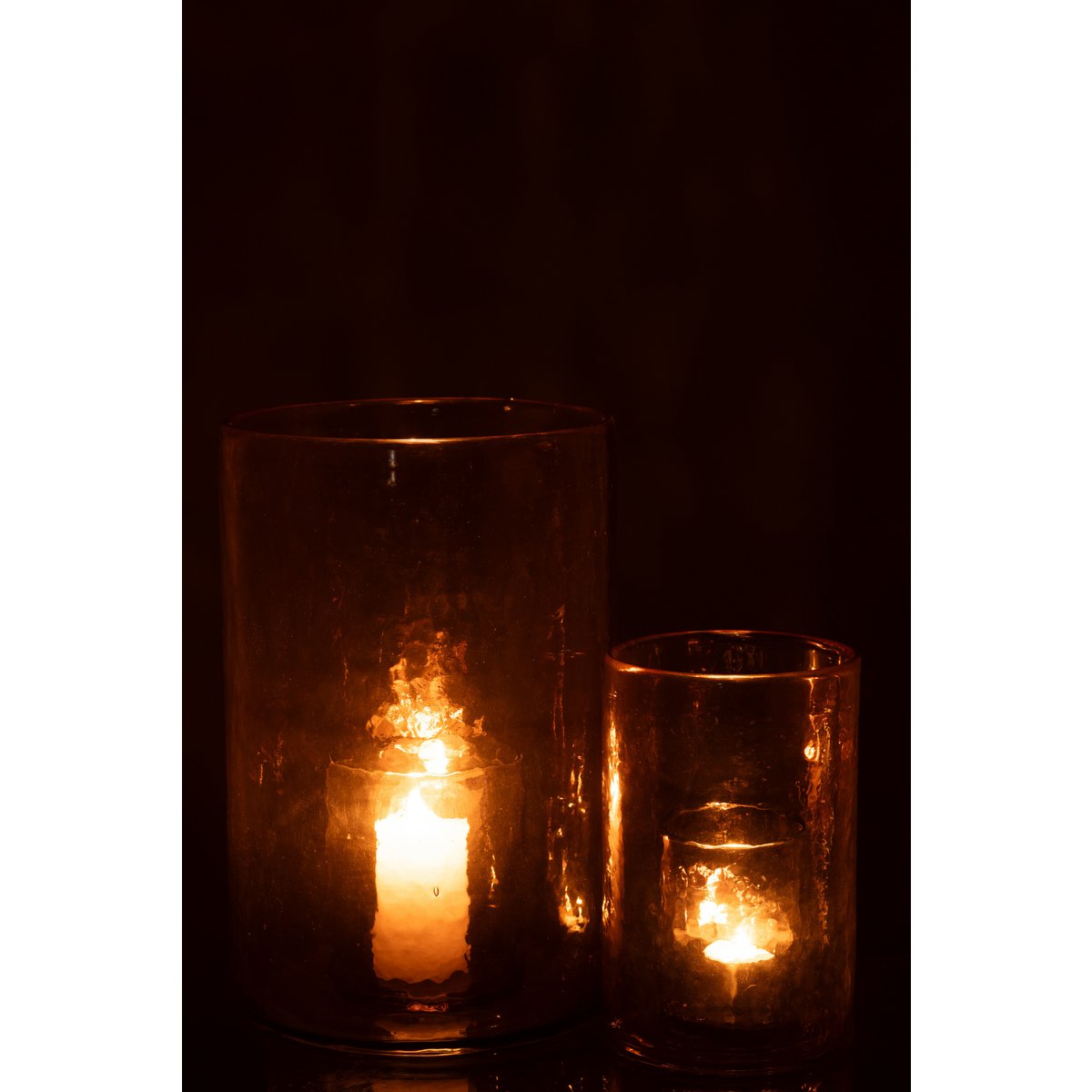 J-Line Windlicht Dubbel Glas Geel Large