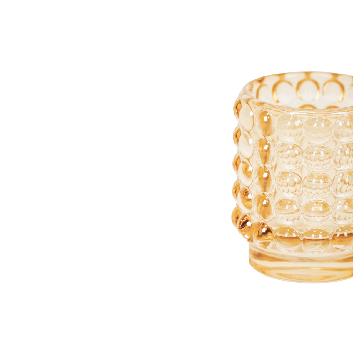 Kaarshouder - Theelichtje - Glas - Amber - 7x8cm