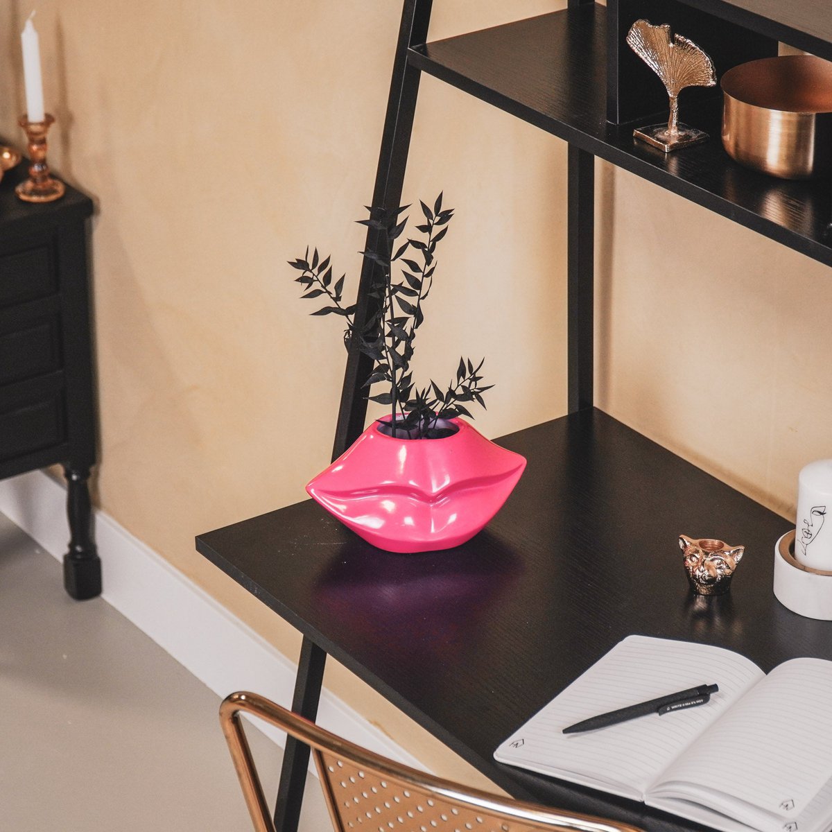 Housevitamin Lips Don't Lie Pot - Neon Roze - 21x19x11cm
