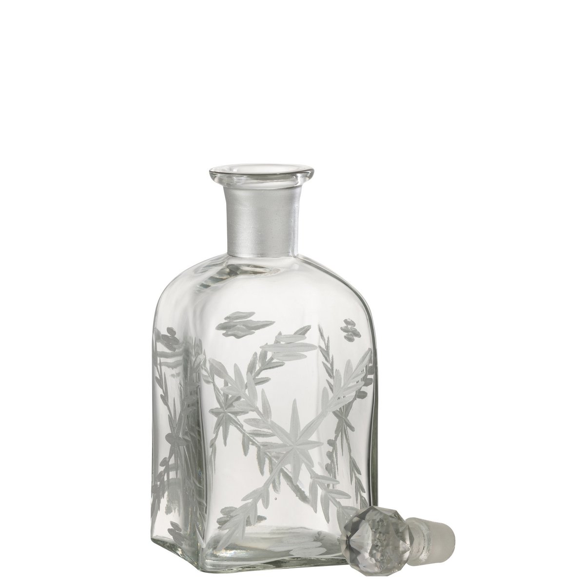 J-Line Karaf Chloe Vierkant - glas - transparant/goud