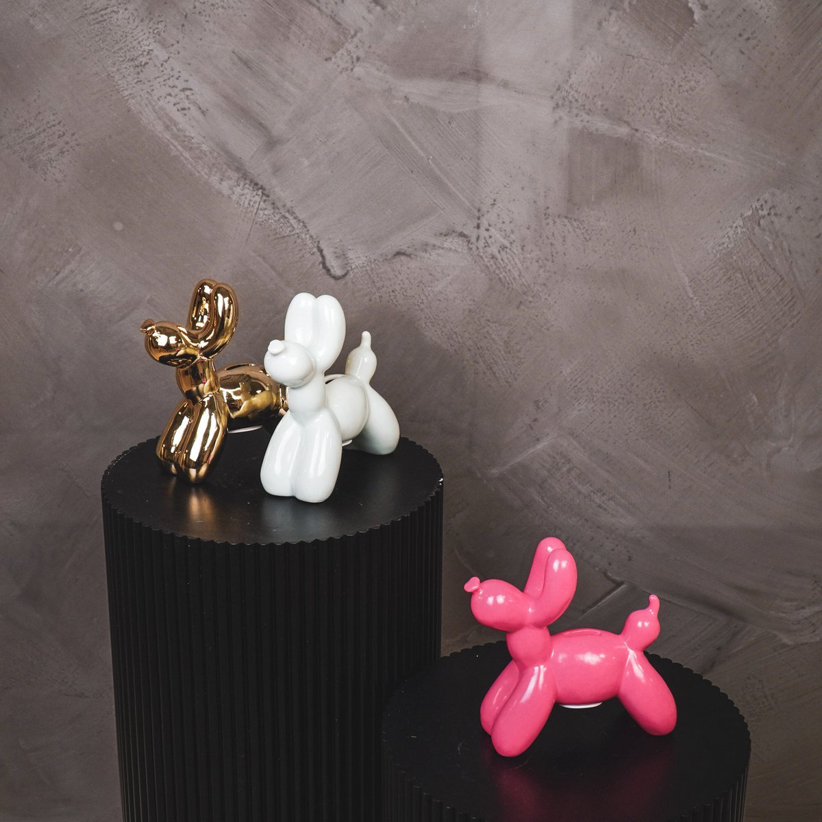 Ornament- Spaarpot Ballon Hond- Keramiek- Goud-17x7x17cm