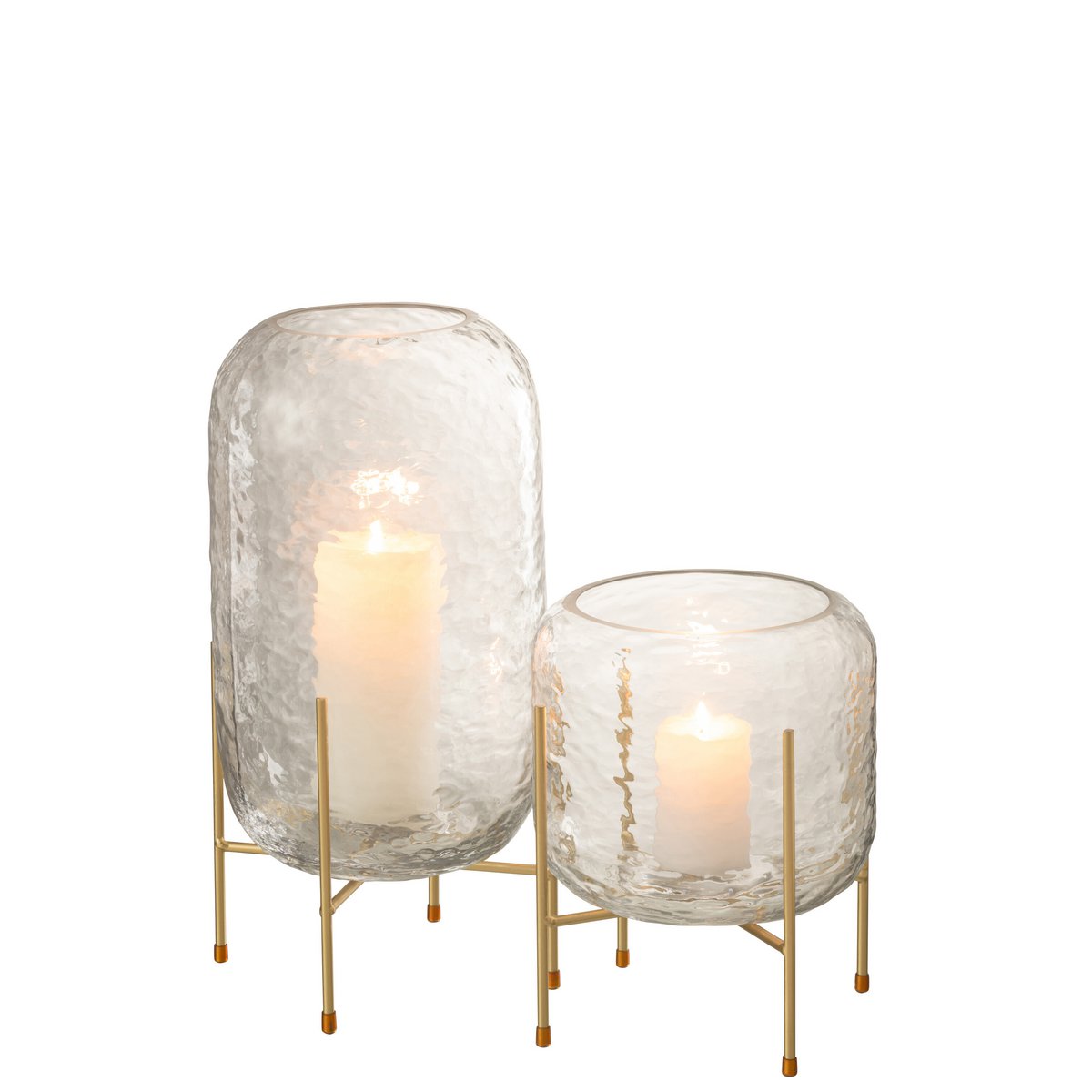 J-Line vaas Rond Op Voet - glas - transparant - large
