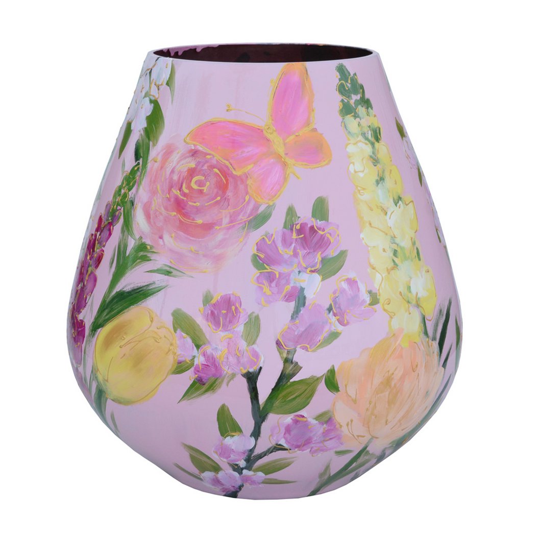 Vaas Tasman M pink summer flower Ø26 x H28 cm