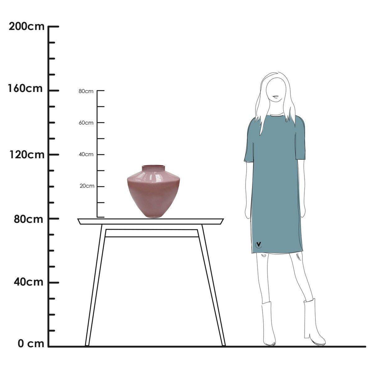 Vaas Kagera Pastel pink Ø33 x H32 cm