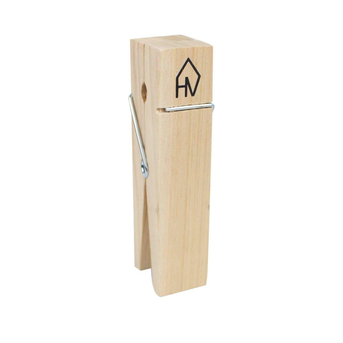 Ornament - Clipkaarthouder - Hout - Naturel - 4x15cm