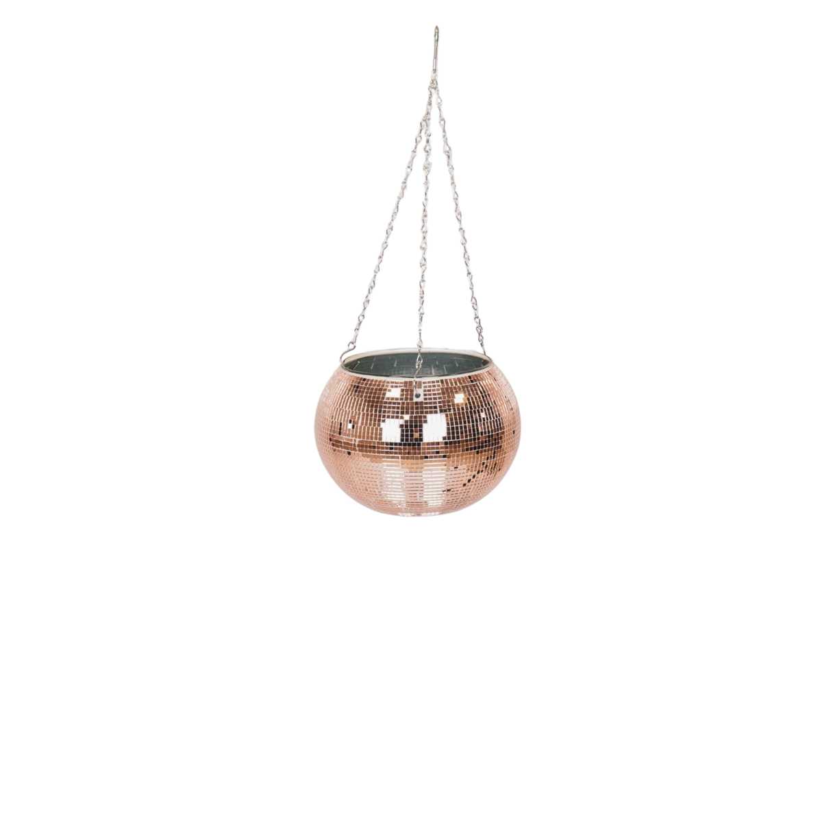 Hangende Plantenpot - Disco - Glas - Rosé Goud - 25x25x25cm