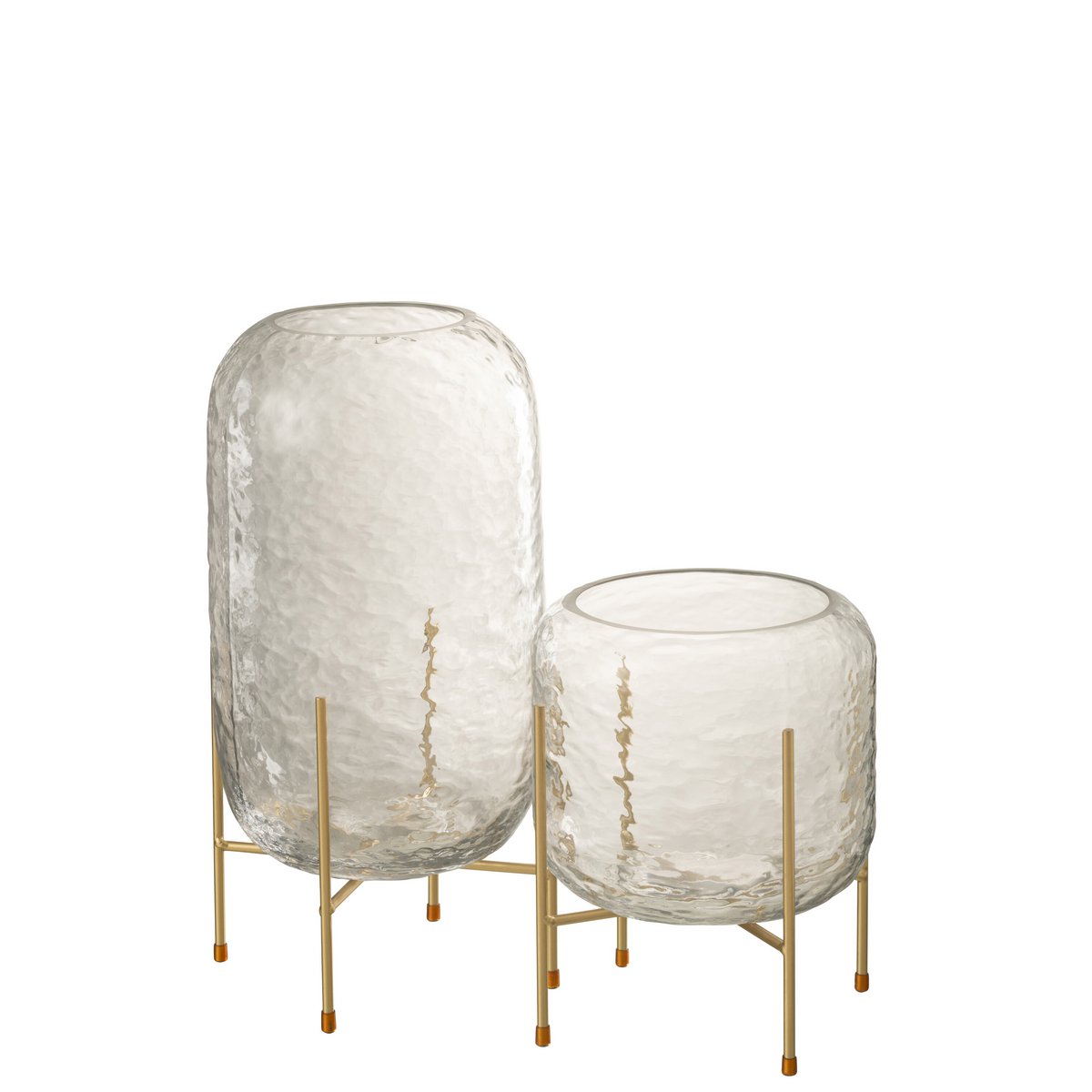 J-Line vaas Rond Op Voet - glas - transparant - large