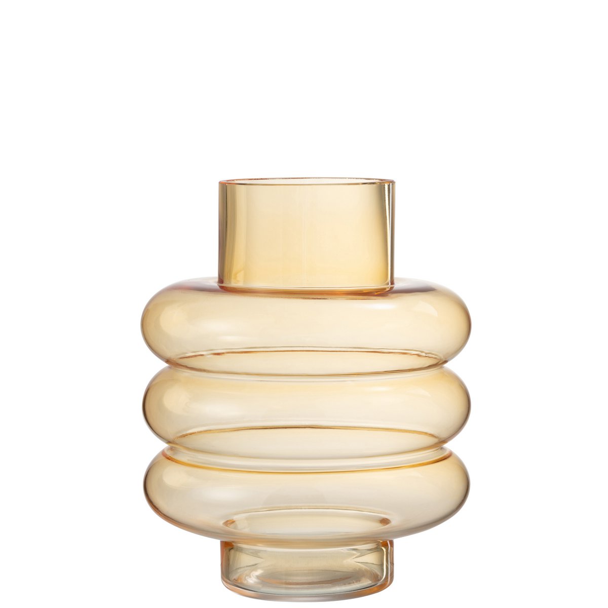 J-Line vaas Lima - glas - oker - groot - 22,5 cm