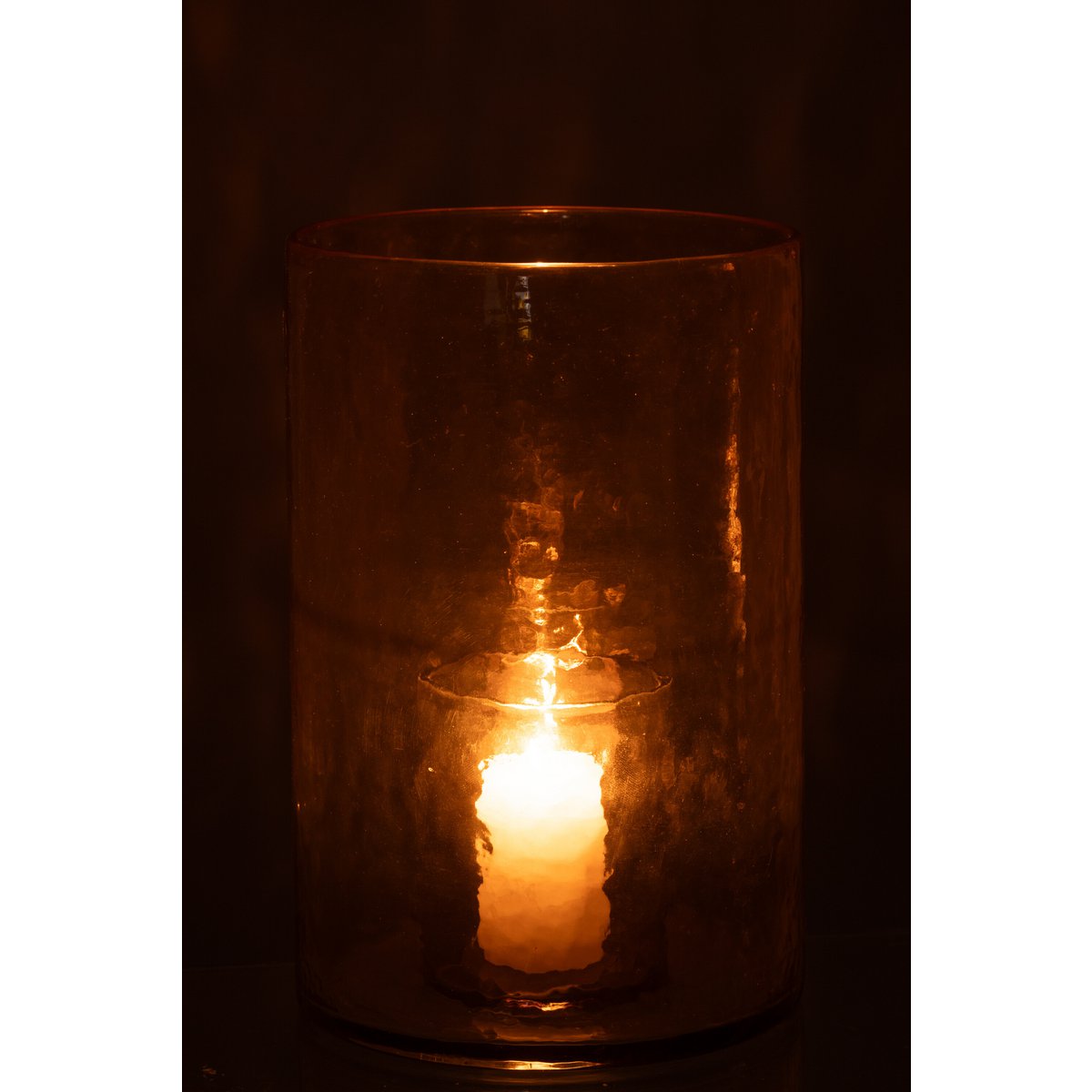 J-Line Windlicht Dubbel Glas Geel Large