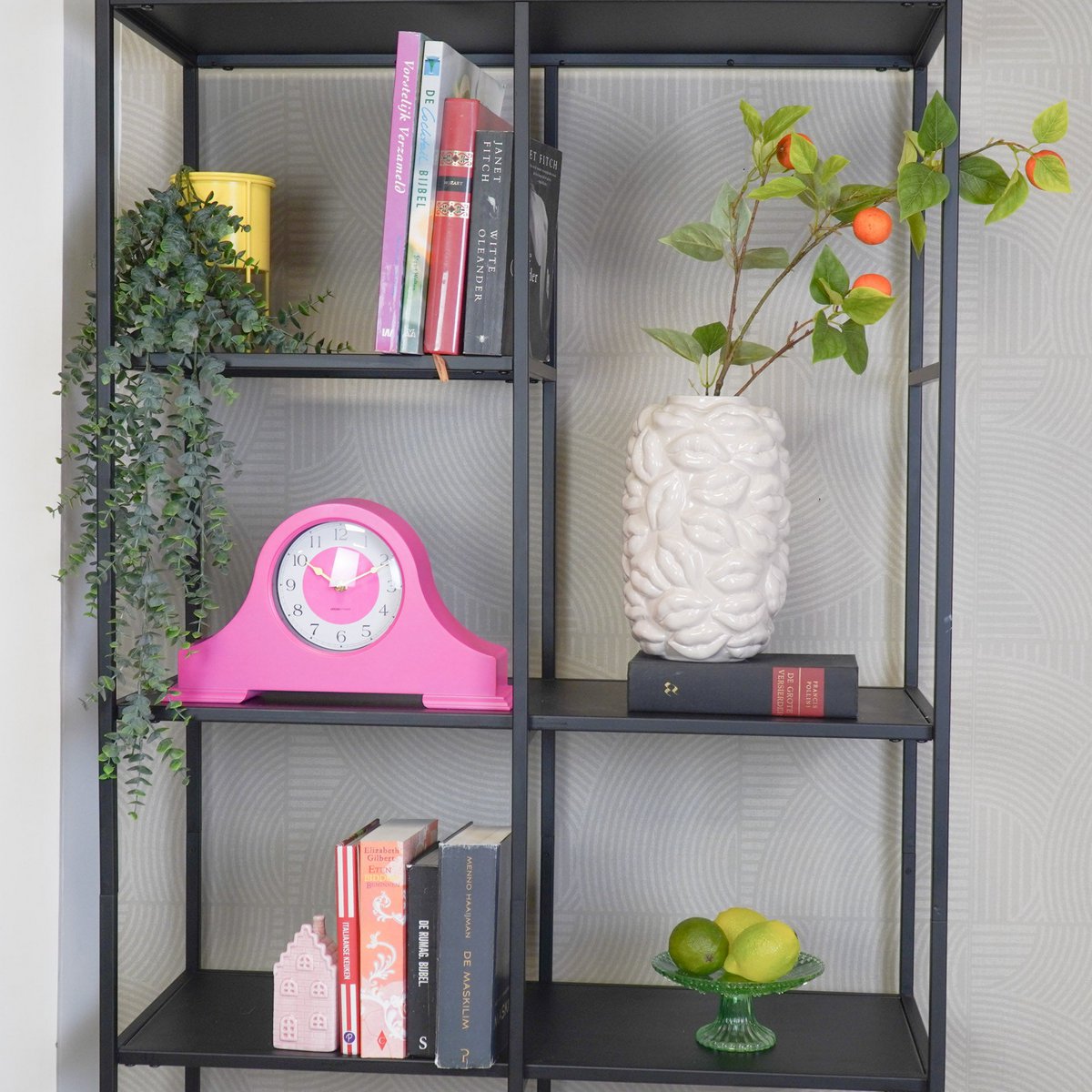 Klok - mantel klok - neon roze - 36x8,5x20 cm