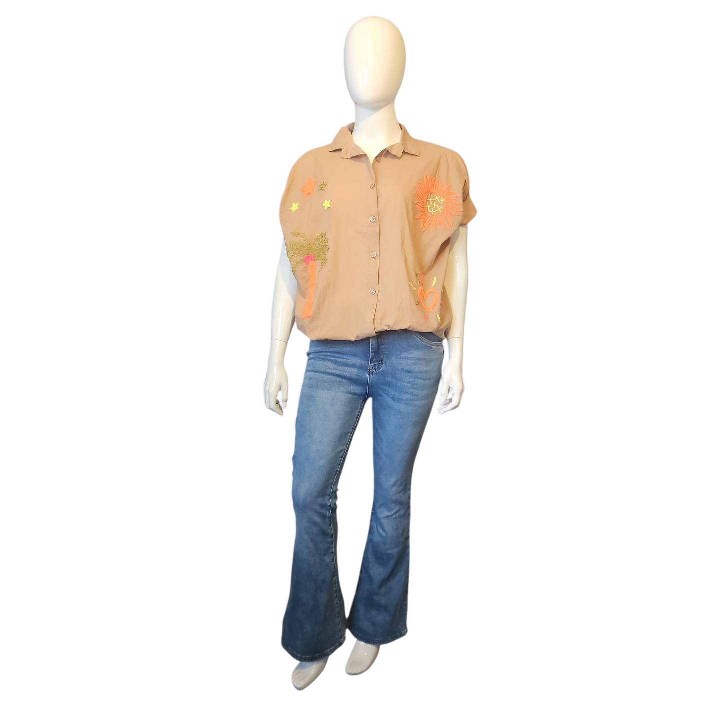 Vrolijke blouse onesize 42-46