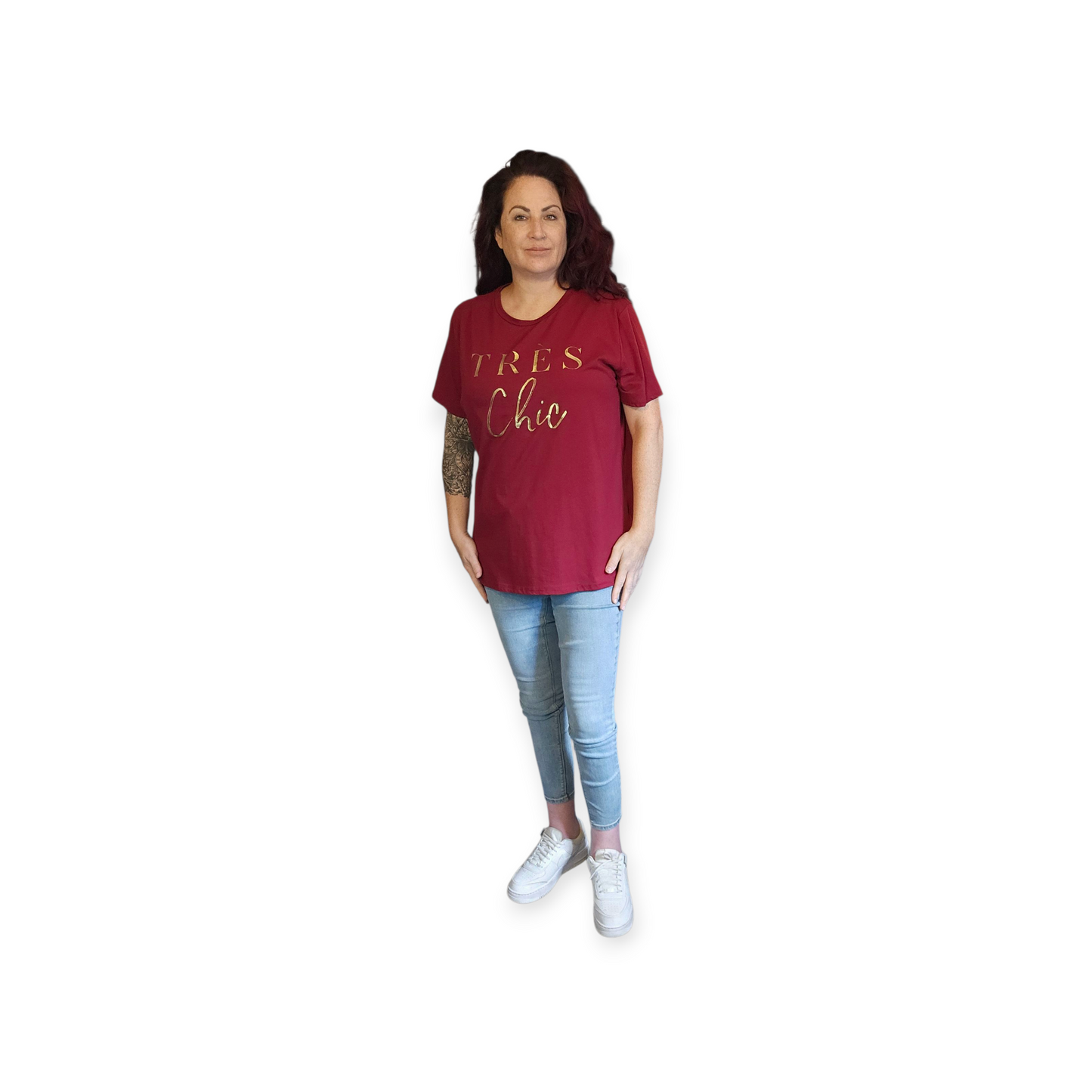 T-shirt 'très chic' bordeaux