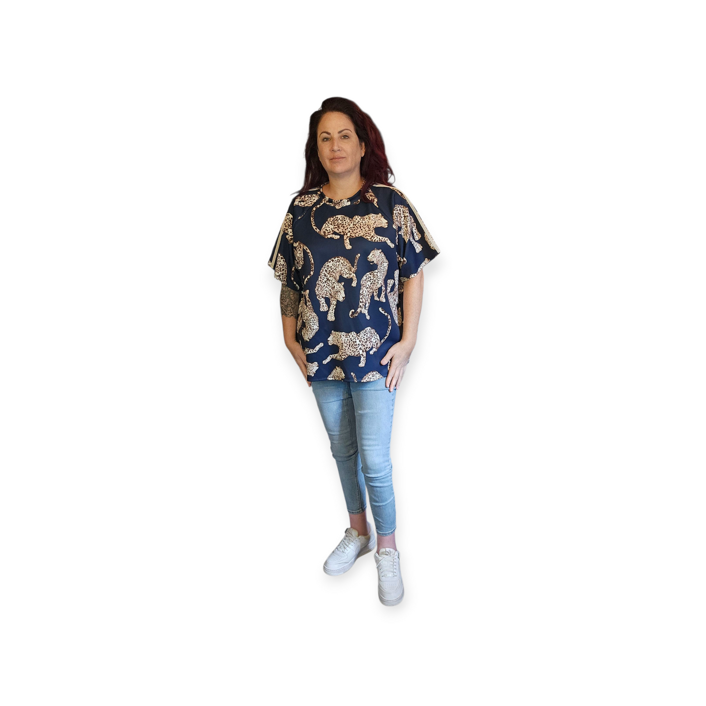 Mooie bruine top met luipaarden
