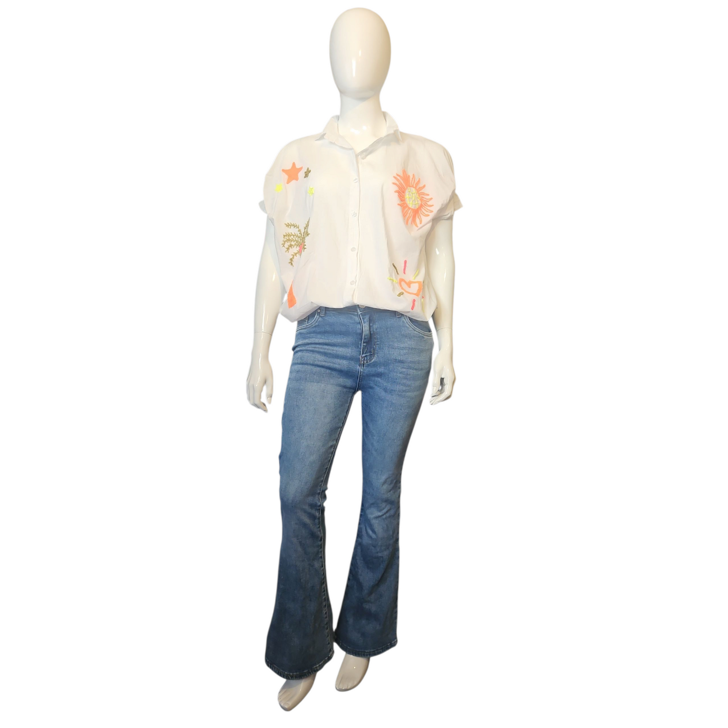 Vrolijke blouse onesize 42-46