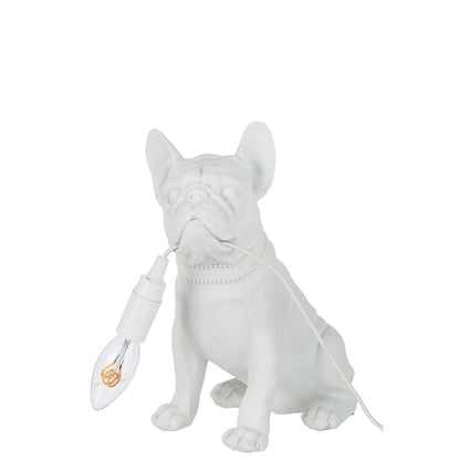 J-Line lamp Bulldog - polyresin - wit