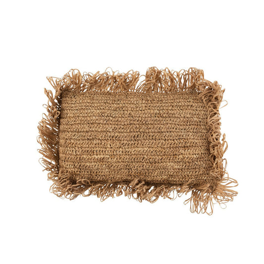 J-Line kussen Rechthoekig Raffia - jute - naturel