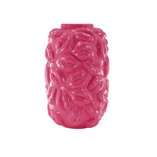 Vaas - Kisses - Keramiek - Neon Roze - 17x17x27cm
