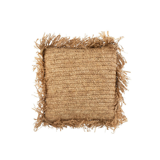 J-Line kussen Vierkant Raffia - jute - naturel - small