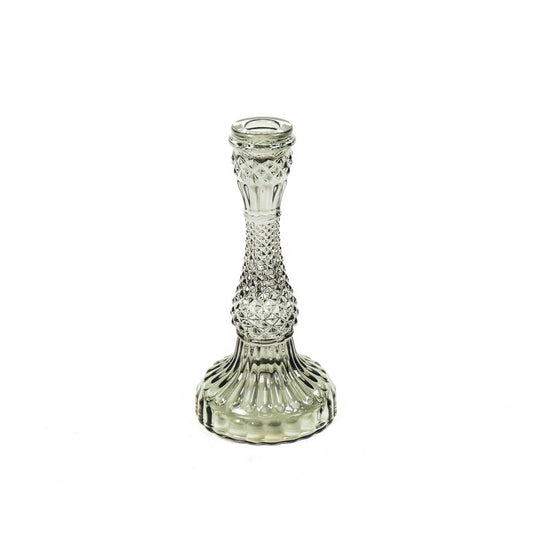 Kaarshouder - Glas - Smokey - 10x21cm