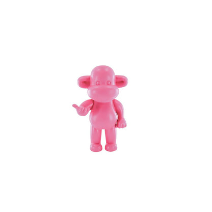 Ornament - hang losse aap beeldje 'de legende' - polyresin - roze - 33x21x50cm