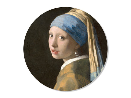 Muurcirkel Meisje met de parel van Vermeer Ø 30 cm