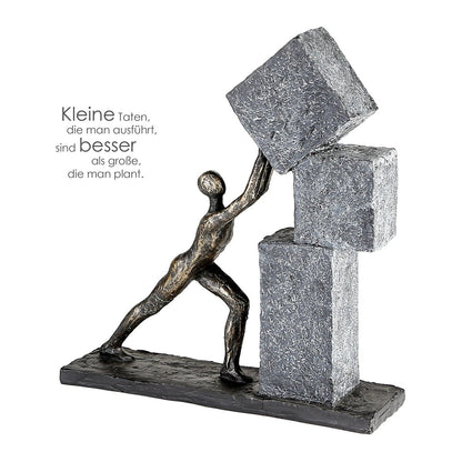 Polysculptuur "Stapelen" bronskleurig