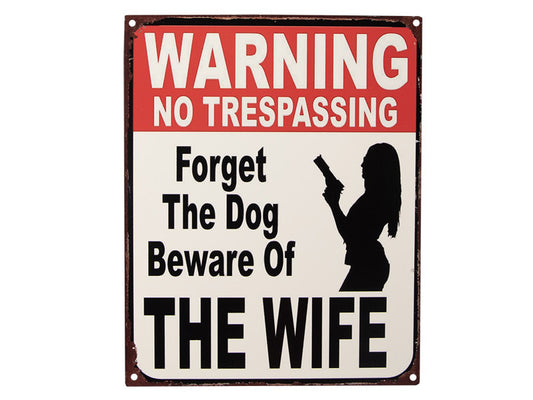 Tekstbord - Warning the Wife