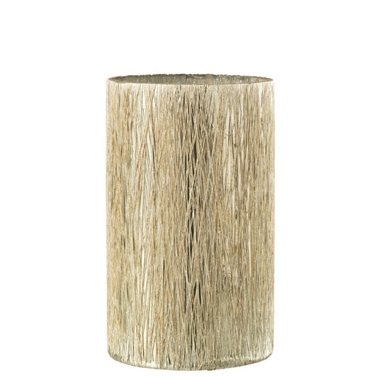 J-Line lantaarn glas zilver groot