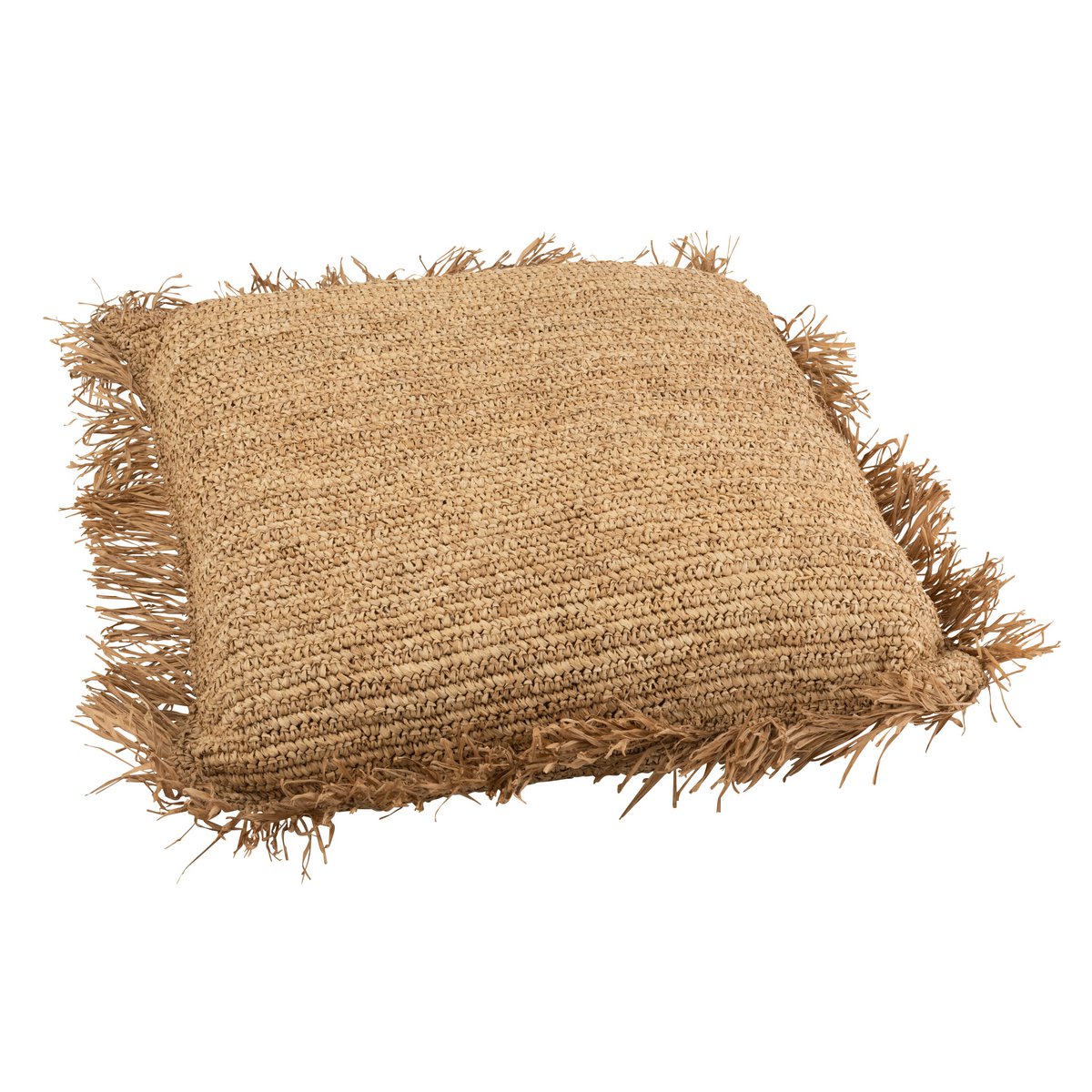 J-Line kussen Vierkant - jute - naturel - large