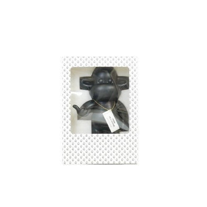 Ornament - hang losse aap beeldje 'de legende' - polyresin - zwart - 20,5x13,5x35cm
