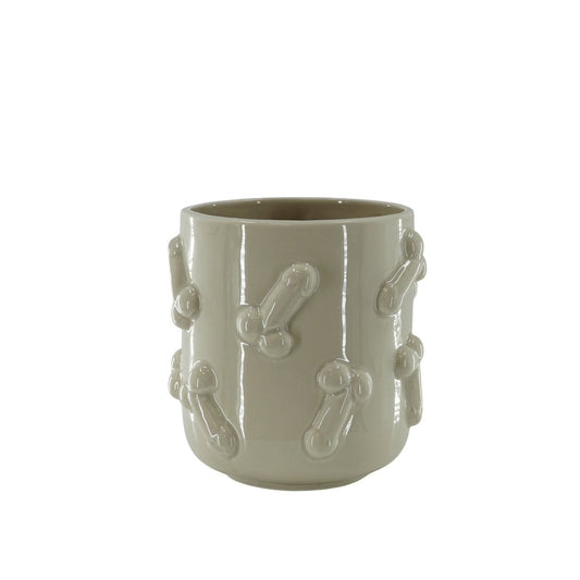 Pot - Dick - Keramiek - Beige - 17,5x17,5x17,5cm