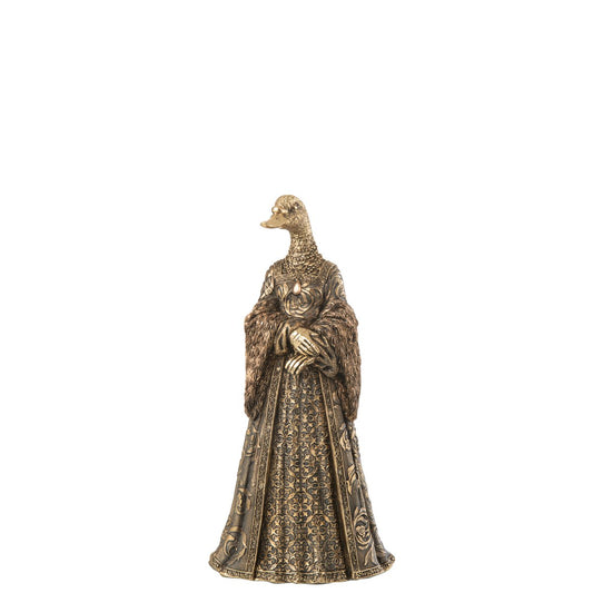 J-Line figuur Vrouw Vogel - polyresin - antiek goud