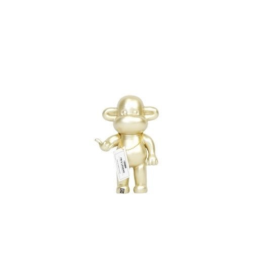 Ornament - hang losse aap beeldje 'de legende' - polyresin - goud - 11x7x19cm