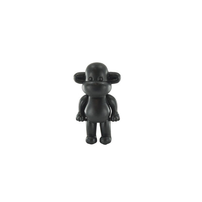 Ornament - aap -beeldje 'de legende'- polyresin - zwart - 33x21x50cm