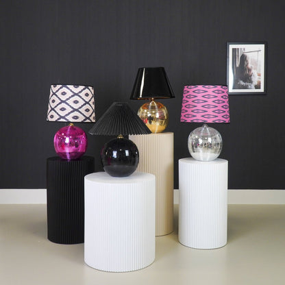 Lamp - Disco Ball - Glas - roze - 20x20x20cm