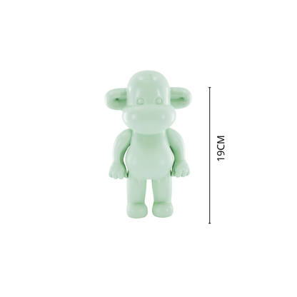 Ornament - Monkey Figurine 'The Legend' - Polyresin - Mintgreen - 11x7x19cm