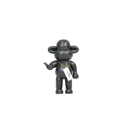Ornament - hang losse aap beeldje 'de legende' - polyresin - zwart - 20,5x13,5x35cm