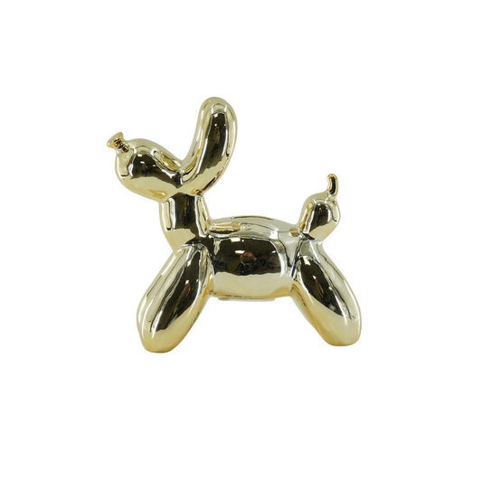 Ornament- Spaarpot Ballon Hond- Keramiek- Goud-17x7x17cm