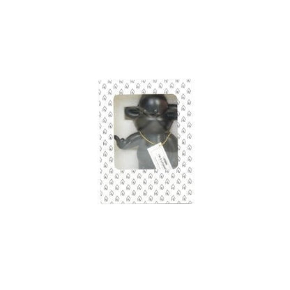 Ornament - hang los aap beeldje 'de legende' - zwart - 11x7x19cm