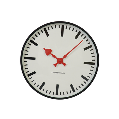 Klock-wandklok Station- Wit/ zwart- 40x40x4cm