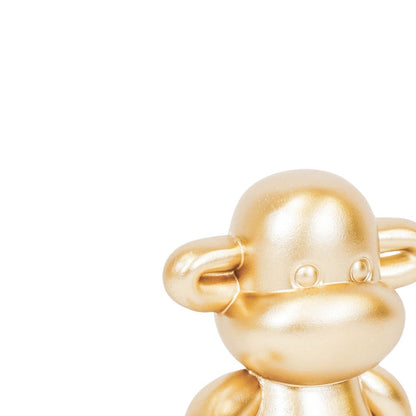 Ornament - aap -beeldje 'de legende'- polyresin - goud - 11x7x19cm