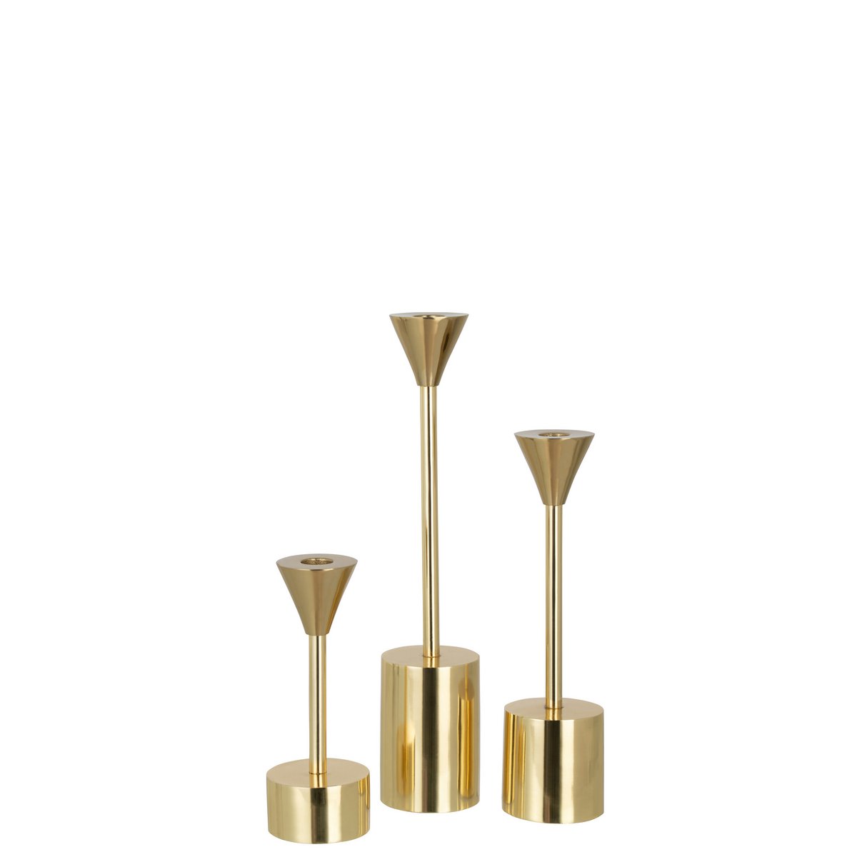 J-Line Set Van 3 Kandelaars Emma Aluminium Blinkend Goud