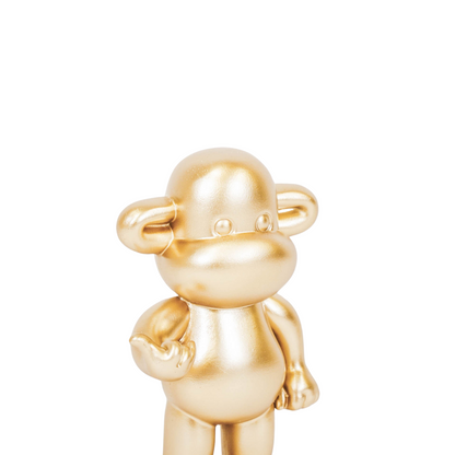 Ornament - hang losse aap beeldje 'de legende' - polyresin - goud - 33x21x50cm